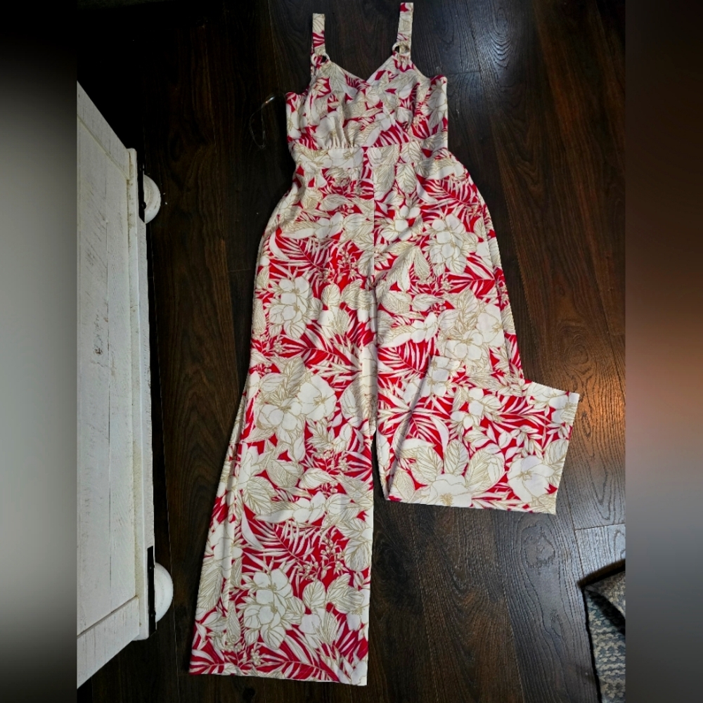Charming Charlie floral jumpsuit Medium